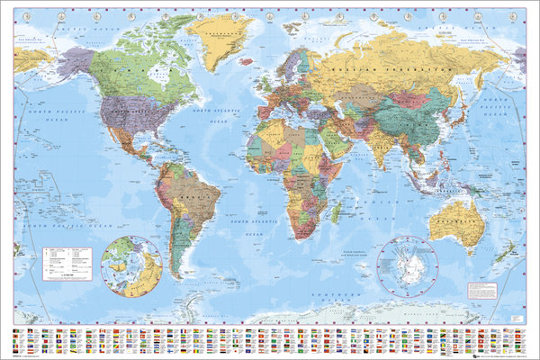 Commercial Posters :: Lifestyle :: Art & Map :: Modern World Map